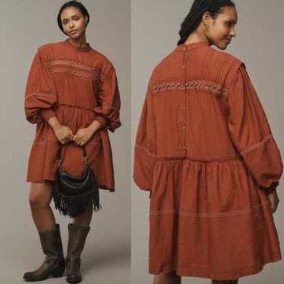 New Pilcro Long-Sleeve Mock-Neck Swing Mini Dress - Picture 1 of 4